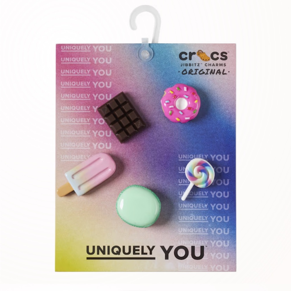 CROCS Colorful Jibbitz Charms Set - Mini 3D Sweet Treats 5 Pack